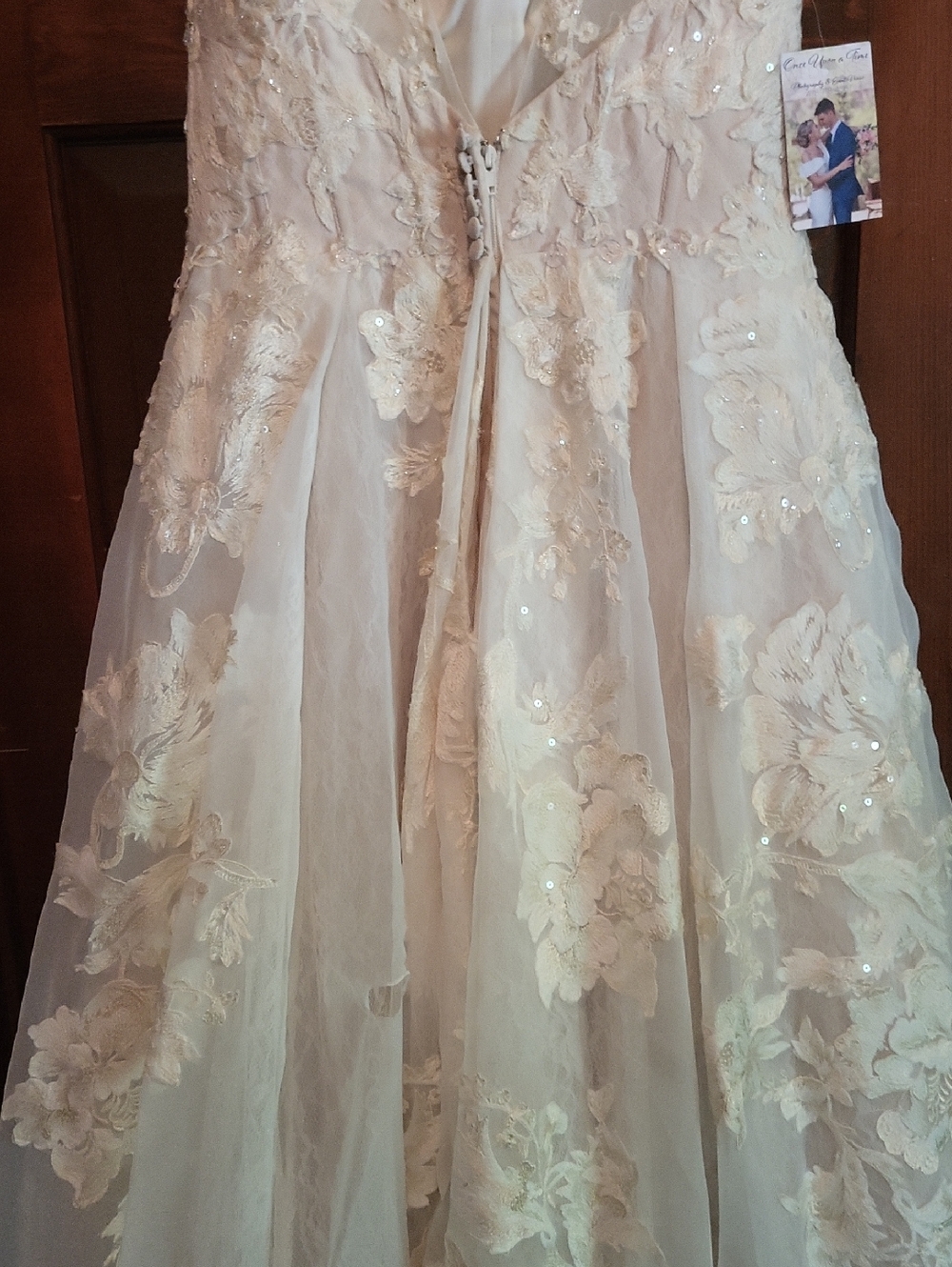 Oleg Cassini Cream Lace Bridal Gown - Picture 11 of 13